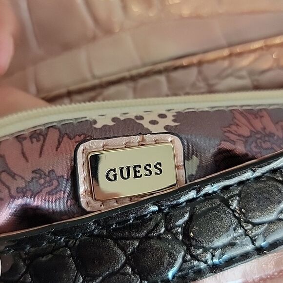 Guess vintage 90s satin boudour mini clutch bag in faux crocodile leather - Picture 10 of 15